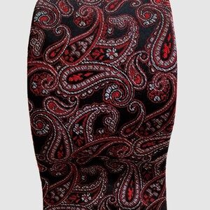 JOSEPH & FEISS Black & Red Dramatic Paisley Woven Silk Tie